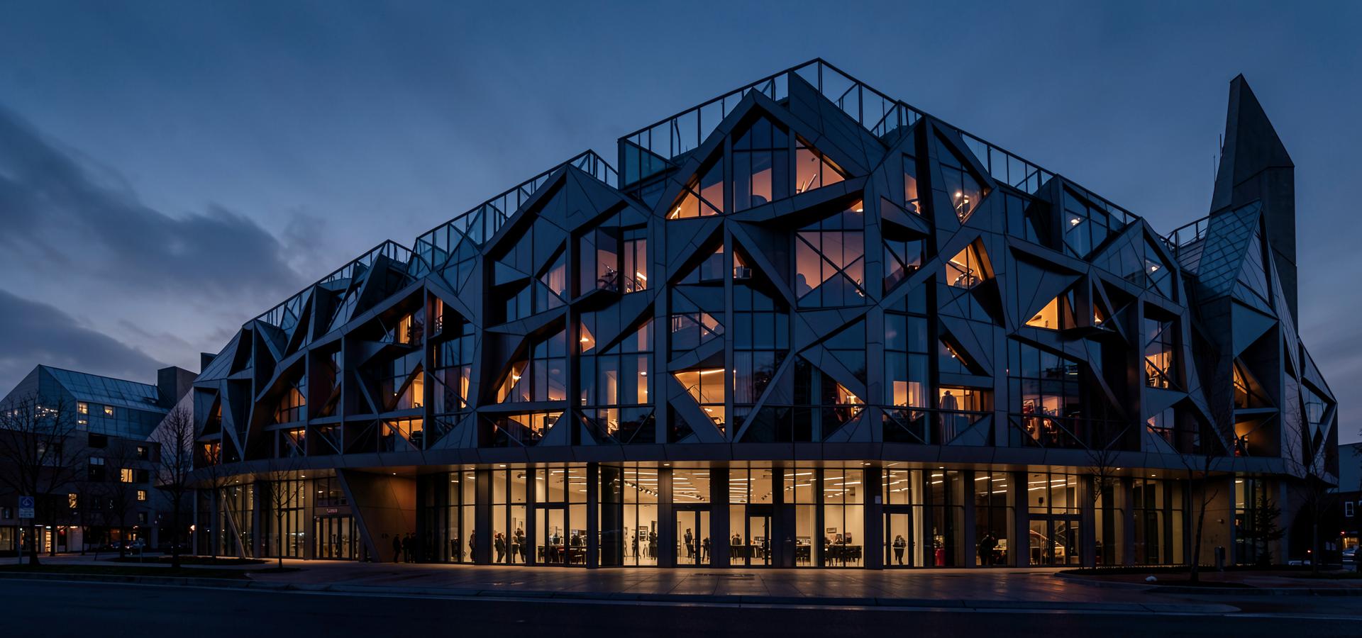 Modern architecture at dusk